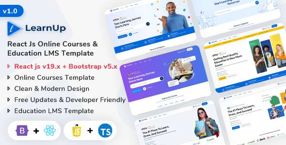 LearnUp - React Js Online Courses Education LMS Template LearnUp - React Js Online Courses Education LMS Template