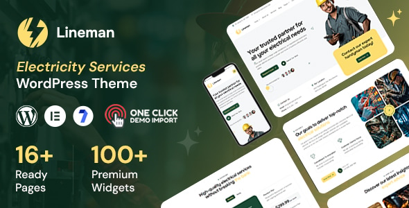 Lineman - Electricity Services WordPress Theme Lineman - Electricity Services WordPress Theme