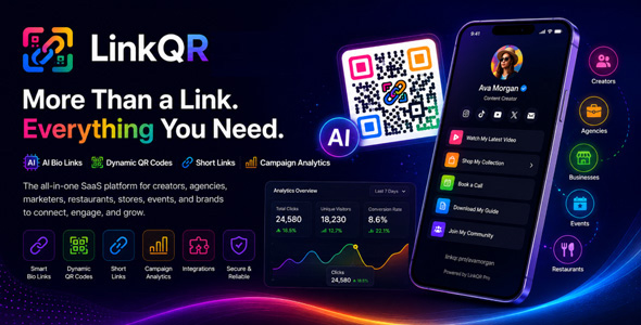 LinkQR - AI Bio Links, Dynamic QR Codes, Short Links Campaign Analytics SaaS LinkQR - AI Bio Links, Dynamic QR Codes, Short Links Campaign Analytics SaaS