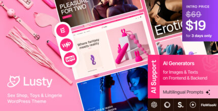 Lusty - Sex Shop, Toys Lingerie WordPress Theme