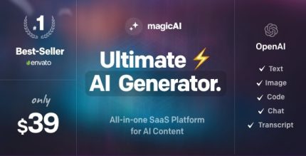 MagicAI - OpenAI Content, Text, Image, Chat, Code Generator as SaaS [Extended Version]