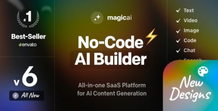 MagicAI - OpenAI Content, Text, Image, Video, Chat, Voice, and Code Generator as SaaS + 7 Premium Themes + 98 Add-ons [Extended Version]