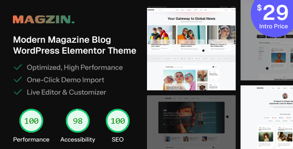 Magzin – Modern High-Performance Blog WordPress Elementor Theme Magzin – Modern High-Performance Blog WordPress Elementor Theme