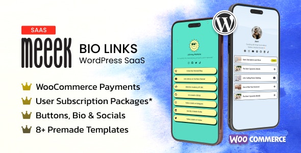 Meeek - Bio Links SaaS (WordPress) [Regular License]