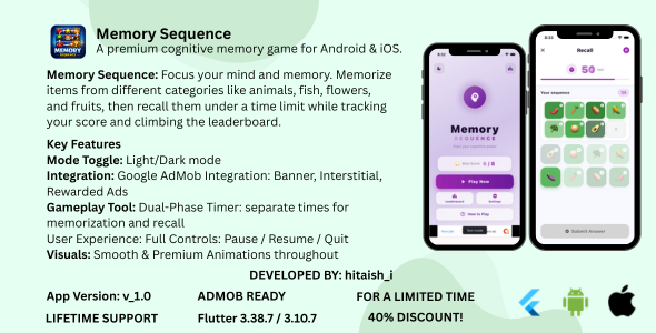 Memory Sequence - Flutter Game with Admob Support Memory Sequence - Flutter Game with Admob Support