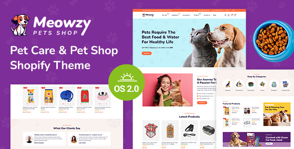 Meowzy - Pets Food and Accessories Store Shopify 2.0 Responsive Theme Meowzy - Pets Food and Accessories Store Shopify 2.0 Responsive Theme