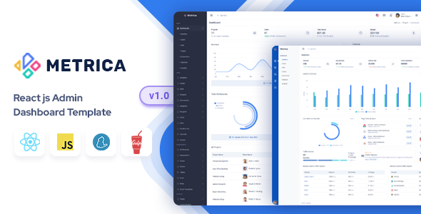 Metrica - React Admin Dashboard Template (React 18) Metrica - React Admin Dashboard Template (React 18)