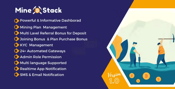 MineStack - PWA Crypto Currency Mining PHP Script
