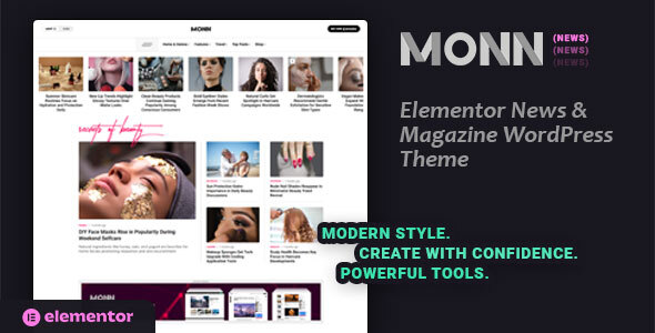 Monn - Elementor News Magazine WordPress Theme