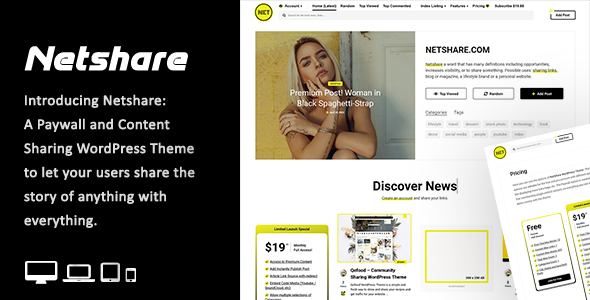 Netshare - Paywall Content Sharing WordPress Theme Netshare - Paywall Content Sharing WordPress Theme