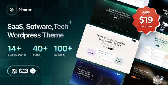Nexros - SaaS Tech Startup WordPress Theme