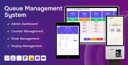 OnestQ – Queue Token Management System with Kiosk, Counter Display - Laravel Addon