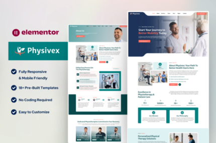Physivex - Physical Therapy Physiotherapy Elementor Template Kit