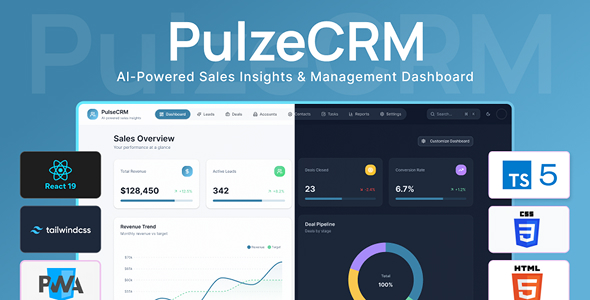 PulzeCRM - AI-Powered CRM Dashboard Sales Workflow Automation Template PulzeCRM - AI-Powered CRM Dashboard Sales Workflow Automation Template