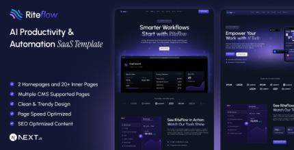 Riteflow - SaaS AI Startup Next.js Template