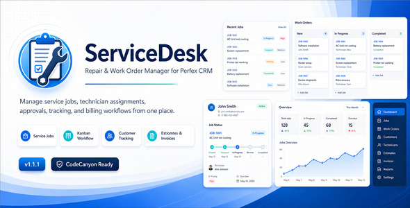 ServiceDesk - Repair Work Order Manager for Perfex CRM ServiceDesk - Repair Work Order Manager for Perfex CRM