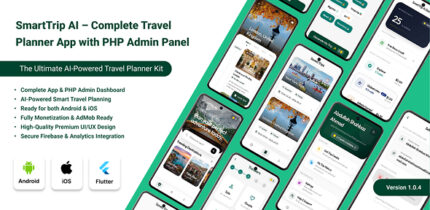 SmartTrip AI - The Ultimate AI Travel Planner Trip Itinerary Generator (Flutter + PHP Admin Panel)