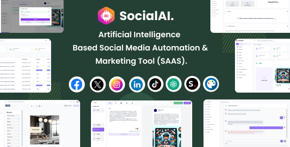 SocialAI - Artificial Intelligence Based Social Media Automation Marketing Tool (SAAS)