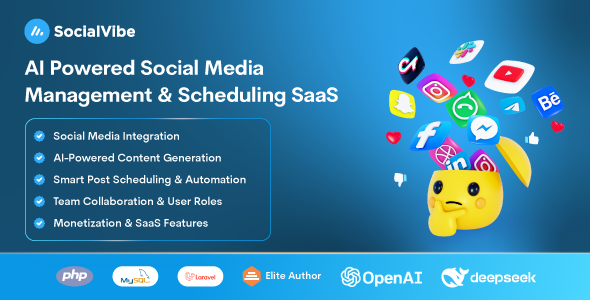 SocialVibe - AI-Powered Social Media Management Scheduling SaaS SocialVibe - AI-Powered Social Media Management Scheduling SaaS