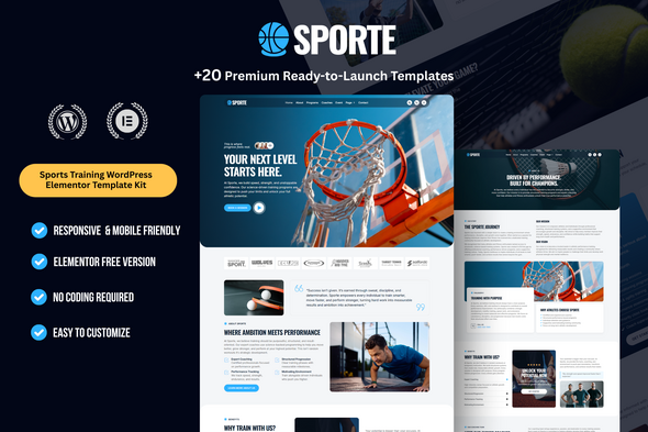 Sporte - Sports Training Elementor Template Kit Sporte - Sports Training Elementor Template Kit