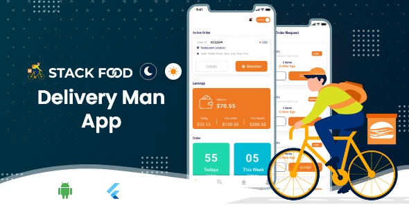 StackFood Multi Restaurant - Food Ordering Delivery Man App StackFood Multi Restaurant - Food Ordering Delivery Man App