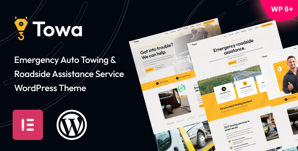 Towa - Emergency Auto Towing Roadside Assistance Service WordPress Theme