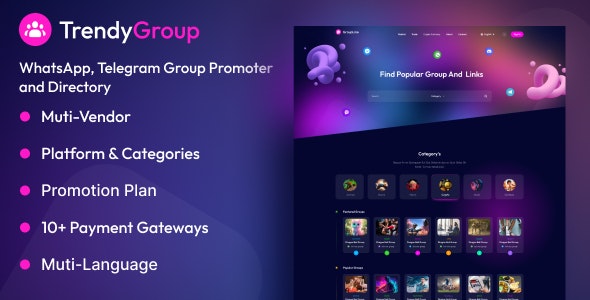 TrendyGroup - Whatsapp, Telegram Group Promoter and Directory TrendyGroup - Whatsapp, Telegram Group Promoter and Directory