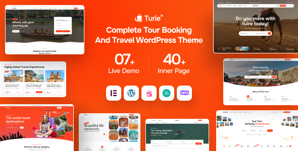 Turie - Modern Travel Tour Booking WordPress Theme Turie - Modern Travel Tour Booking WordPress Theme