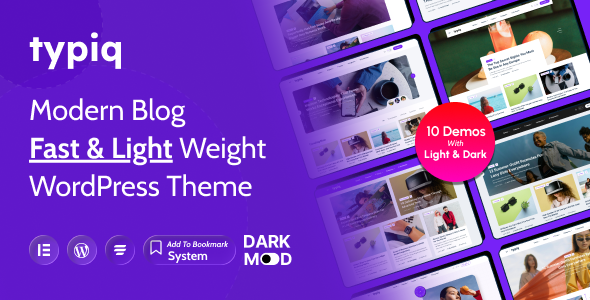 Typiq – Modern Lightweight Blog WordPress Theme Typiq – Modern Lightweight Blog WordPress Theme