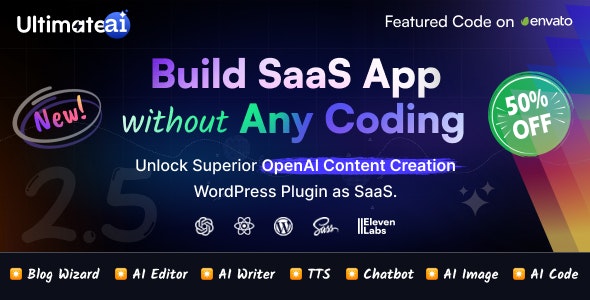 UltimateAI - OpenAI Content Generation WordPress App as SaaS UltimateAI - OpenAI Content Generation WordPress App as SaaS