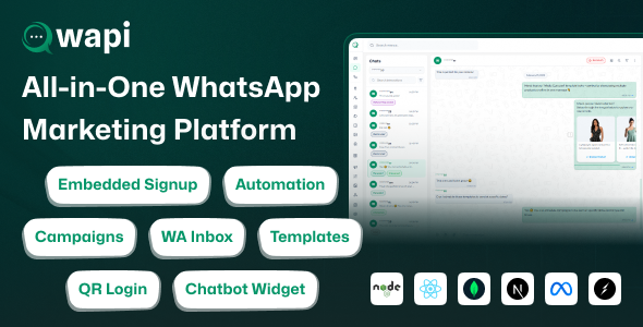 Wapi – WhatsApp CRM SaaS with Chatbot Flow Builder, API Automation Multi-Tenant System