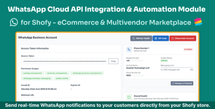 WhatsApp Cloud API Integration Automation Module for Shofy–eCommerce Multivendor Marketplace