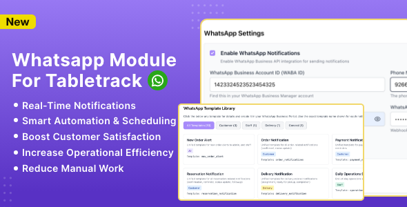 WhatsApp Module for TableTrack WhatsApp Module for TableTrack
