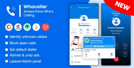 Whocaller Truecaller ID Spam Blocker App With Admin Panel