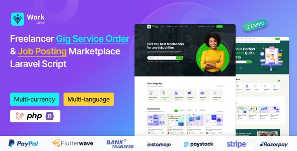 Workzone - Freelancer Marketplace for Gig Service Order Job Posting Laravel Script Workzone - Freelancer Marketplace for Gig Service Order Job Posting Laravel Script