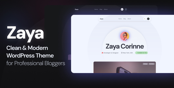 Zaya - Modern Personal Blog WordPress Theme