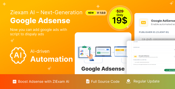 Ziexam AI – Google AdSense Integration Add-on Ziexam AI – Google AdSense Integration Add-on