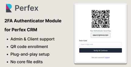 2FA Authenticator Module for Perfex CRM – Compatible with Google, Microsoft, Authy More