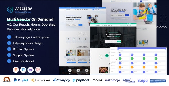 Aabcserv - Multivendor On-Demand Service Handyman Marketplace Platform