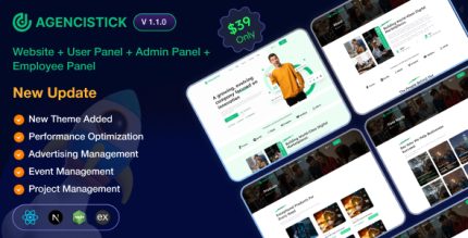 Agencistick - A complete Versatile Portfolio Agency Website | User | Employee | Admin Panel (MERN)