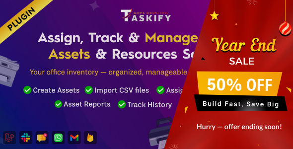 Assets Resources Organizer, Tracker and Management Plugin for Taskify