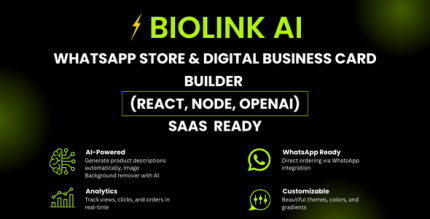 BioLink AI - WhatsApp Store SaaS Digital Business Card Builder (React, Node, OpenAI)