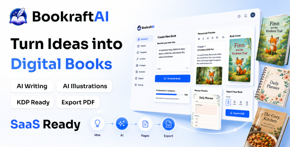 BookraftAI | Self-Hosted AI Publishing SAAS | Next.js Node.js Script