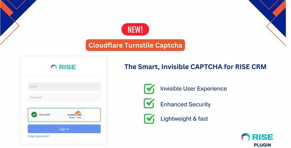 Cloudflare Turnstile CAPTCHA Plugin for Rise CRM Cloudflare Turnstile CAPTCHA Plugin for Rise CRM