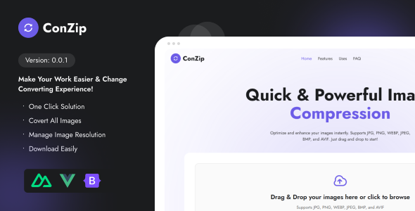 ConZip – Nuxt Js Fast and Easy JPG, PNG, WebP, JPEG Image Compression Conversion ConZip – Nuxt Js Fast and Easy JPG, PNG, WebP, JPEG Image Compression Conversion