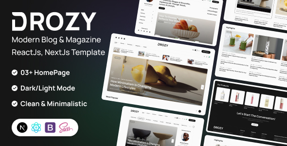 Drozy - Modern Blog Magazine NextJs Template Drozy - Modern Blog Magazine NextJs Template