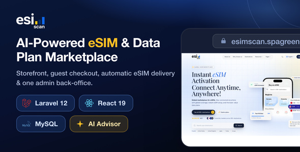 eSimScan - AI-Powered eSIM Data Plan Marketplace Script | PHP React eSimScan - AI-Powered eSIM Data Plan Marketplace Script | PHP React