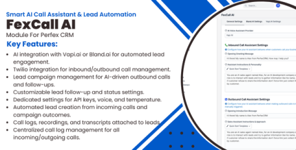 FexCall – Smart AI Call Assistant Lead Automation Module for Perfex CRM