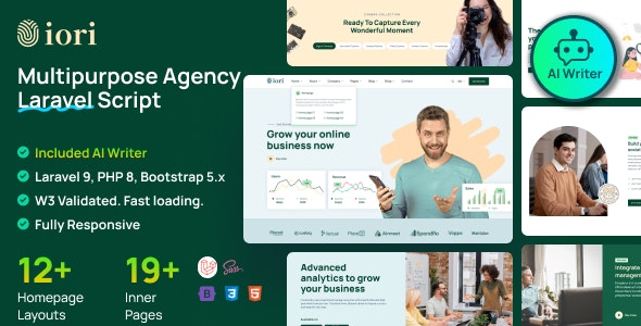 Iori - Business Website for Company, Agency, Startup with AI writer tool shopping cart