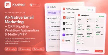 KodMail- AI-Native Email Marketing + CRM Pipeline, Campaign Builder, Automation Multi-SMTP (SaaS)